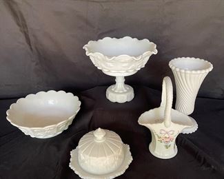 Different Westmoreland Vintage Milk Glass