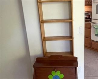 Early Mahogany Slant Front School Bookshelf