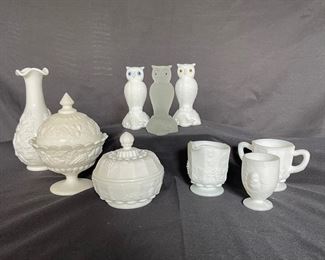 Milk Glass Serving Dishes Vases