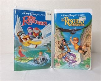 Walt Disney VHS "The Rescuers" and "The Rescuers Down Under"