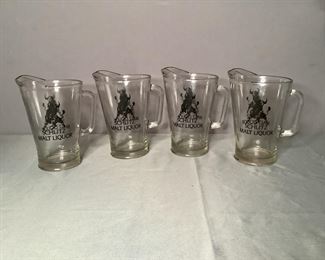  (4) Schlitz Malt Liquor Glass Pitchers