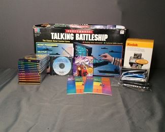 Electronic Talking Battleship, Grolier's Cornerstone Home Learning Discs, and more