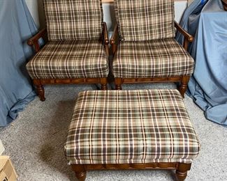 Oversized Armchairs and Ottoman