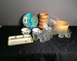 Wood Salad Bowls, Malmine Dishes, Glass Dishes