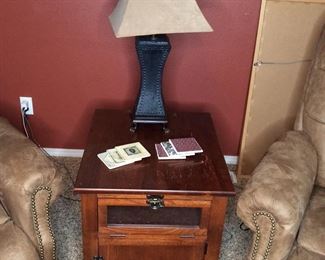 Side Table and Lamp