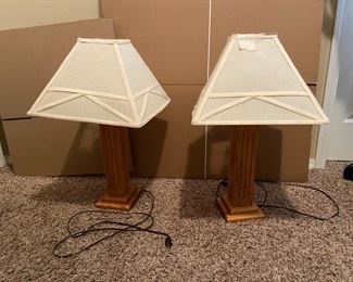 Pair of Column Style Lamps