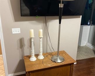 Cedar Chest with Lamp and Candle Holders