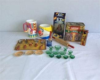 Vintage Toy Kitchen Utensils and Dishes