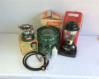 Coleman Catalytic Heater, Sportster Stove, and CLX Propane Lamp