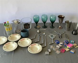 Vintage Libbey Juniper Green Wine Glasses, Federal Drink Recipe Cocktail Glass, and More