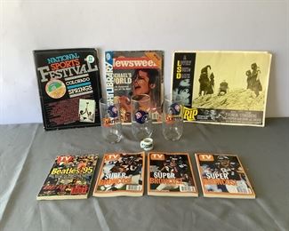 (3) Denver Broncos Arby's Glasses, Broncos TV Guide 1999 and More