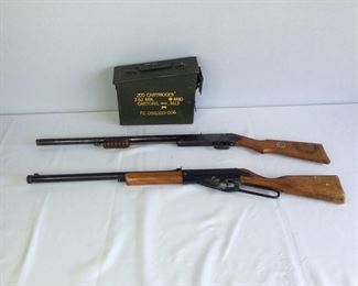 (2) Daisy BB Guns and Ammo Box