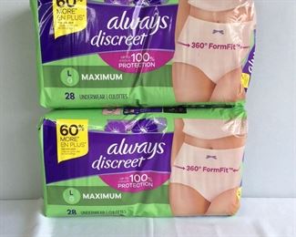  (2) NEW Always Discreet Padded Underwear Packages
