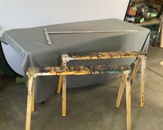 T Square and (2) Metal Sawhorses