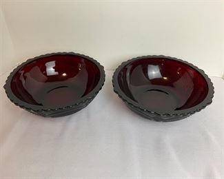 Avon Cranberry Centennial Bowls