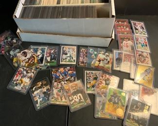 Box Full Of Football Cards Including Names Like Farve Rice