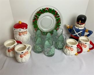 Christmas Plate Santa Mugs