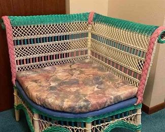 Colorful Wicker Corner Unit
