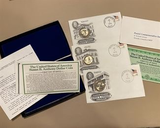 First Day Issue Susan B Anthony Coin Collection
