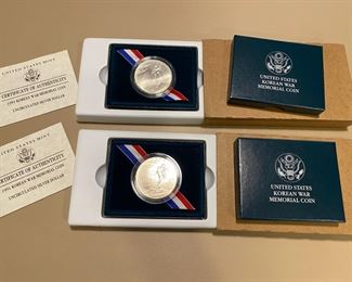Korean War Memorial Silver Dollar Coins