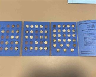 Mercury Dime Collection in Book