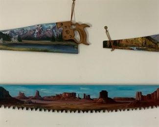 Misc. Haindpainted Hand Saws