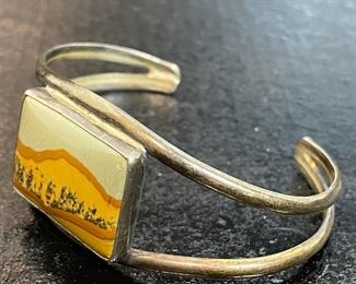 Sterling Silver Picture Jasper Bracelet