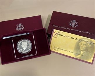 Thomas Jefferson Silver Dollar Coin