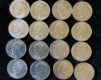 Twenty Two 1971 1972 Eisenhower Dollar Coins