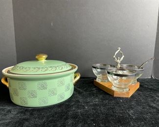 Vintage Hall Casserole Silver Condiment Caddy
