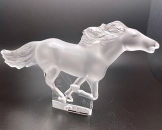 1996 Lalique Kazak Horse In Clear Signed with Box