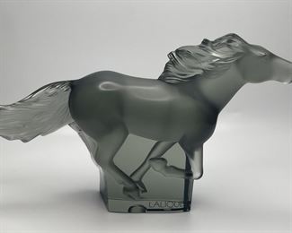 1996 Lalique Kazak Horse In Grey Signed with Box
