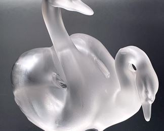 Lalique Double Swan Signed 2 No Tag