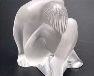 Lalique Nabhi Nude Meditating Statuette No Box