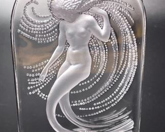 Lalique Naiad Mermaid Crystal Figurine Signed