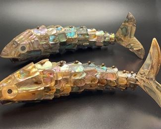 Pair of Vintage Abalone Fish Bottle Opener