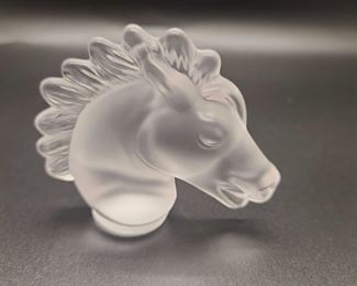 Sevres France Crystal Horse Head Figurine