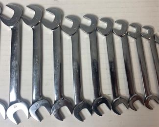 11 Snap-On SAE Open-Ended Wrenches: 10 are Angled