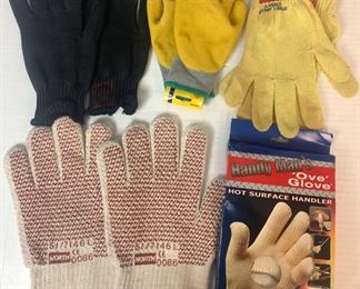 4 Pairs of Work Gloves and 1 Hot Surface Handler Glove