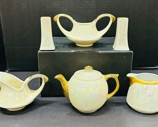Collection of Vintage Iridescent Lusterware with 22K Gold Accents