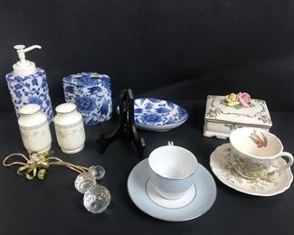 Noritake Salt/Pepper Set; Pier 1 Bathroom Set; Misc Noritake Pieces; Easel; More