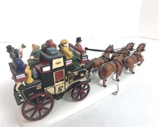 Department 56 Heritage Village Coach & Four Horses with Carriage Figurine
