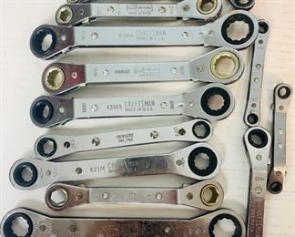 16 Metric Craftsman Reversable Ratcheting 2 Headed Off-Set Box Wrenches