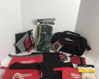 Large Collection of Cloth Tool Bags & 10 Pocket Bib Apron