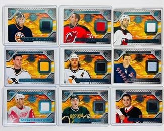 9 Game Worn Jersey Hockey Cards from 2000-01 Pacific Trading Cards