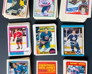 Over 400 Vintage O-PEE-CHEE & Topps Hockey Cards from 1982 to 1990
OPC: 1982, 1983 & 1984 Topps: 1986 & 1987 OPC: 1989 & 1990 (NHL & Soviet Federation Cards) O-PEE-CHEE Cards were made by Topps and sold in Canada