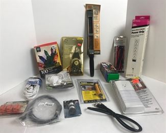 Electronic Lot: Motion Light, Extension Cord, Timer, Power Strip & More
