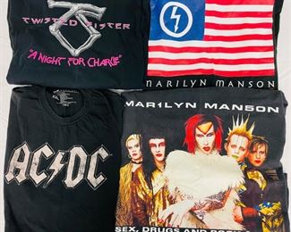 4 Concert T-Shirts: AC/DC; Twisted Sister & 2 Marilyn Manson