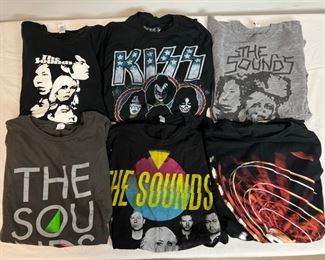 Concert T-Shirts: 1 KISS Alive in '77! and 5 "The Sounds"
