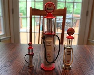 3 Mobil Gas Pumps with original boxes